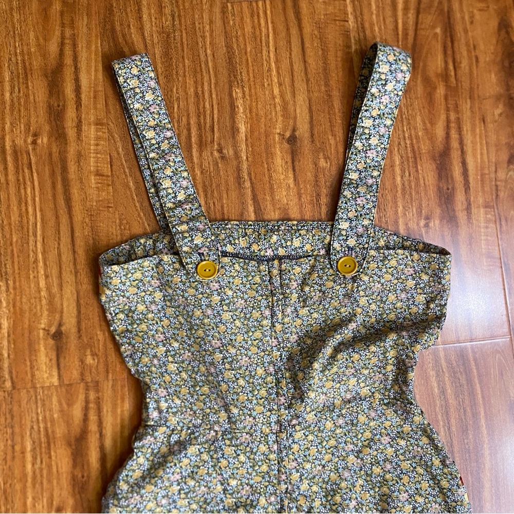 Vintage Young Eduardian by Arpeja Green Floral Wide Leg Pant Jumpsuit XS Boho - Picture 6 of 15